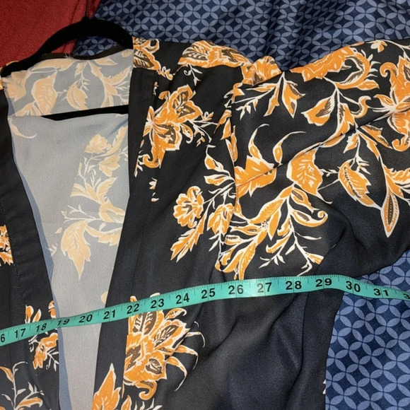 Vintage Floral style FREE Open Women's floral  Duster Length Robe Kimono - Picture 5 of 11